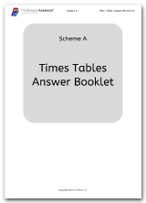 Times Tables Answer Booklet Free Download for Times Table Scheme A