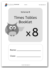 Times Tables Scheme B Booklet Free Download for the 8 Times Table