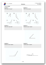 Key Stage 2, Year 5 Maths Angles Worksheet Download
