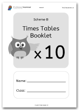 Times Tables Scheme B Booklet Free Download for the 10 Times Table