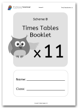 Times Tables Scheme B Booklet Free Download for the 11 Times Table